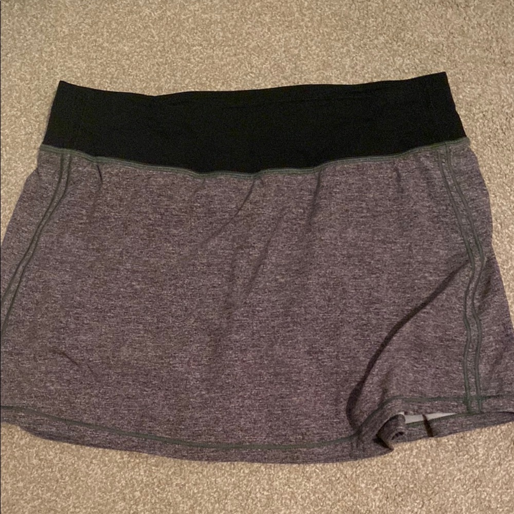 Lululemon Athletic Heathered Skort with Black Waistband